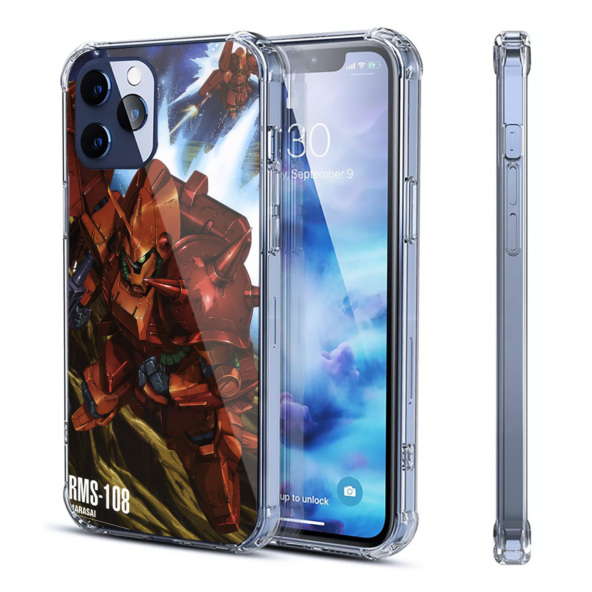 （画像用） 機動戦士ガンダム Mobile Suit Gundam 【iPhone 12シリーズ対応】透明スマホケース（クリアソフトケース）